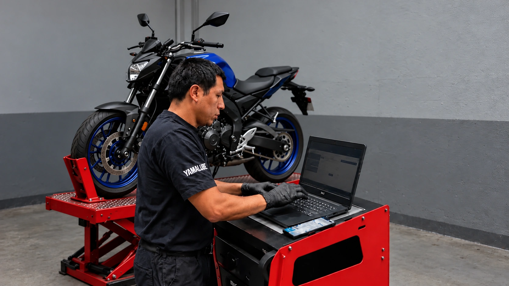 Diagnóstico electrónico de una moto en Motorrad Perú